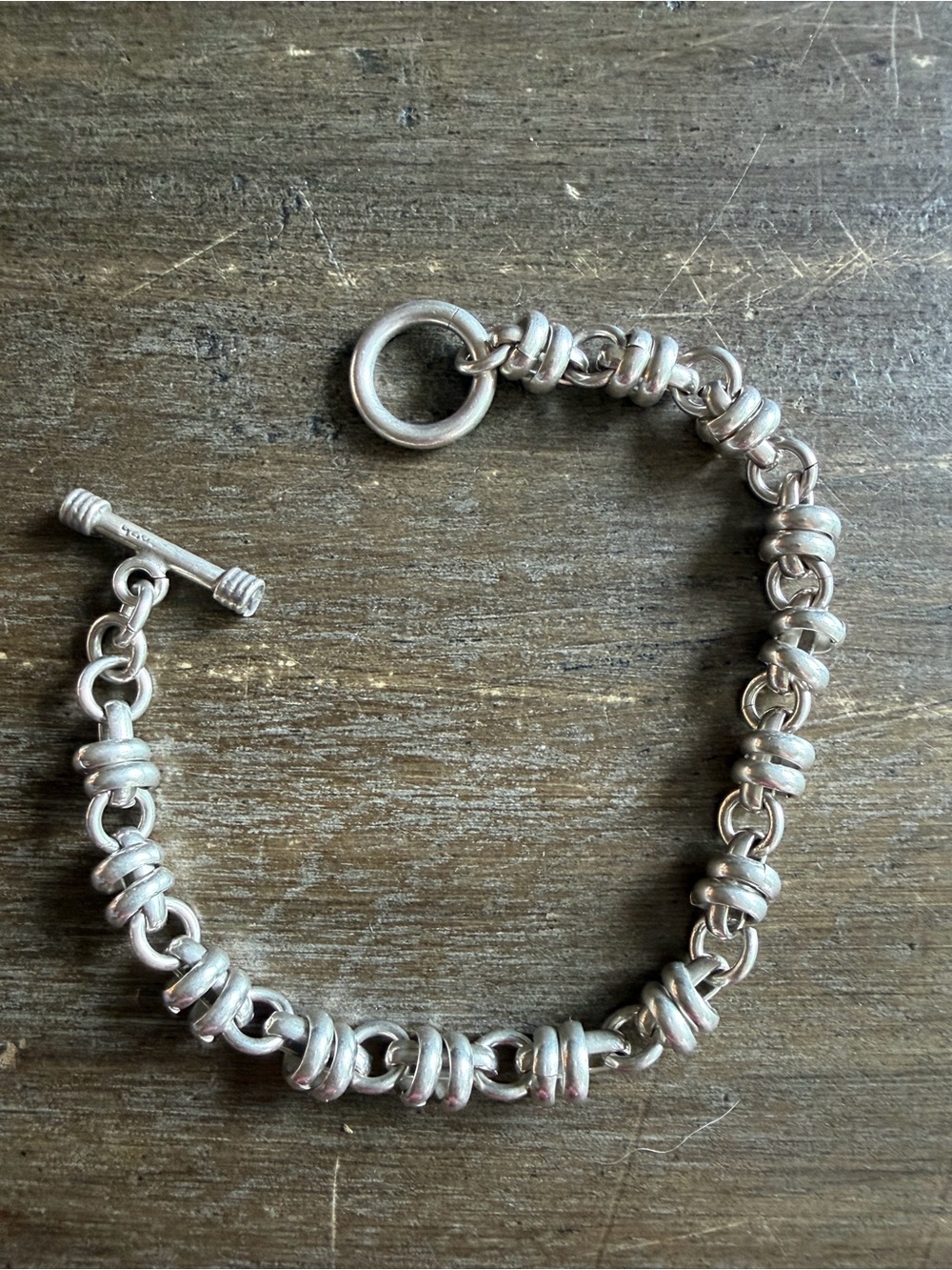 Vintage Heavy Sterling Silver Toggle Bracelet – 23.37g
